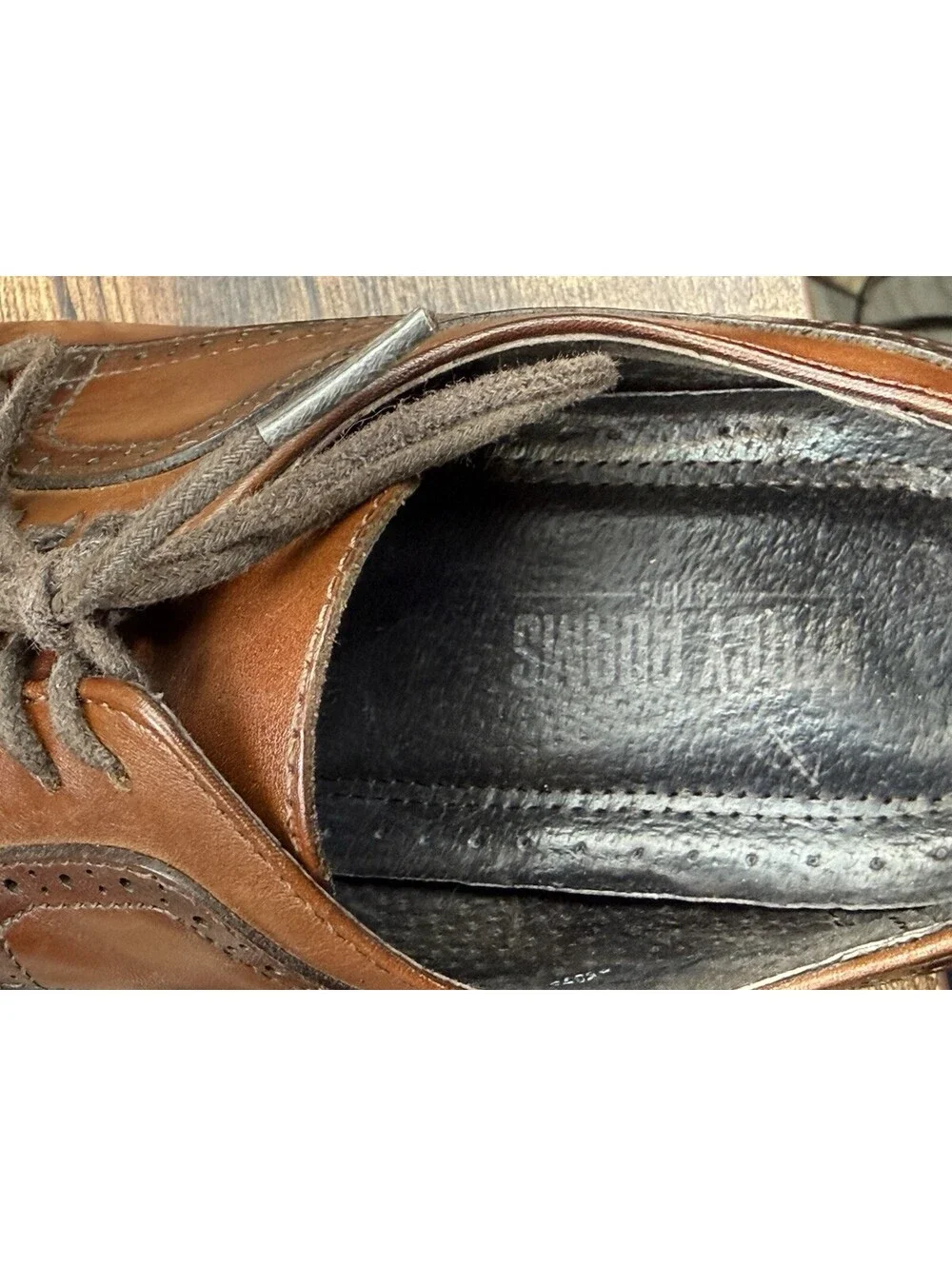 Stacy Adams Men's Brown Leather Lace-Up Oxford Dress Shoes Comfort US 10 M